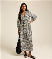 Women's Cream Paisley Print Midi Smock Dress New Look