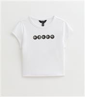 Girls' White Lucky Snooker Ball Print T-Shirt New Look