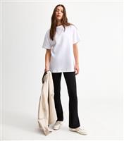 Women's Black Jersey High Waist Kick Flare Leggings New Look