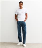 Men's Dark Blue Straight Leg Regular Jeans Jack & Jones New Look