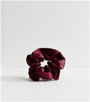 Burgundy Faux Leather Scrunchie New Look