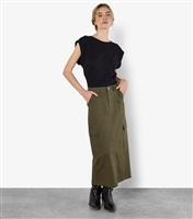 Women's Dark Khaki Midi Cargo Skirt Apricot New Look