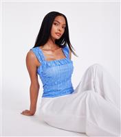 Women's Light Blue Lace Top Quiz New Look