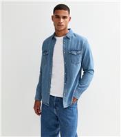 Men's Blue Denim Shirt Only and Sons New Look