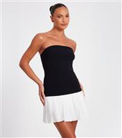 Women's Black Strapless Mix Dress Quiz New Look