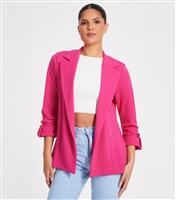 Women's Pink Ruched Blazer Quiz New Look