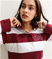 Women's Red Rugby Stripe Long Sleeve Top New Look