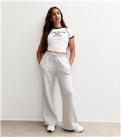 Girls' Grey Seam Detail Wide Leg Joggers New Look