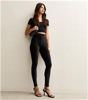 Women's Black Soft Corduroy Leggings New Look