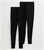 Women's Black Pack Of 2 Jersey Leggings New Look