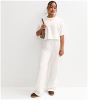 Girls' Off White Wide Leg Joggers New Look
