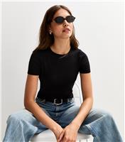 Women's Black Baby Tee Cropped T-Shirt New Look