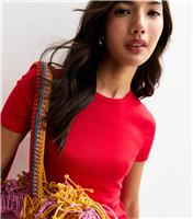 Women's Bright Red Baby Tee Cropped T-Shirt New Look
