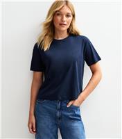 Women's Navy Boxy T-Shirt New Look