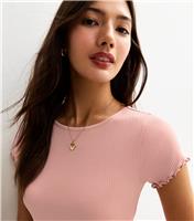 Women's Light Pink Short Sleeve Baby Lock T-Shirt New Look