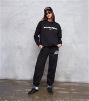 Women's Black Studio Print Oversized Sweatshirt WKNDGIRL New Look