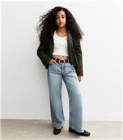 Girls' Blue Boyfriend Fit Wide Leg Jeans New Look