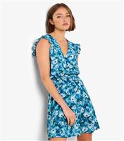 Women's Floral Smock Mini Dress Apricot New Look