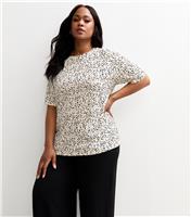 Women's Plus Size White Pattern Print T-Shirt Curves New Look