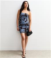 Women's Brown Floral Print Bandeau Mini Dress New Look