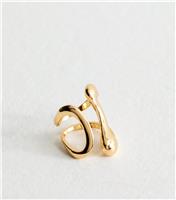 Gold Tone Curved Cut Out Ring New Look