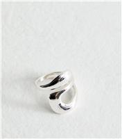 Silver Tone Wraparound Statement Ring New Look