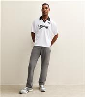 Men's Dark Grey Straight Leg Jeans Only and Sons New Look