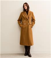 Women's Tan Double Breasted Coat New Look
