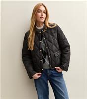 Women's Black Quilted Jacket New Look