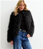 Women's Black Faux Fur Coat New Look