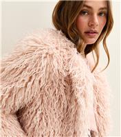 Women's Pink Faux Fur Coat New Look