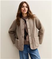 Women's Mink Borg Button Through Jacket New Look