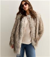 Women's White Faux Fur Midi Coat New Look