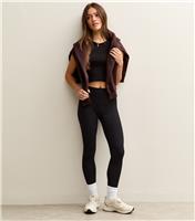 Women's Petite Black Seamless Leggings New Look