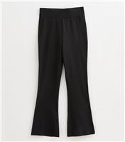 Women's Petite Black Stretch Cotton Kickflare Legging New Look