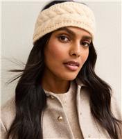 Cream Cable Knit Headband New Look