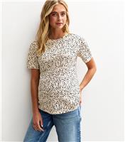 Women's Maternity Black Abstract Print Easy T-Shirt New Look