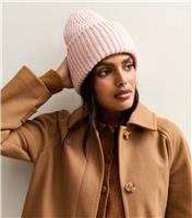 Pink Ribbed Knit Beanie New Look