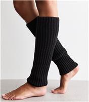 Black Ribbed Legwarmers New Look