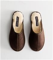 Men's Brown Faux Suede Slippers Jack & Jones New Look