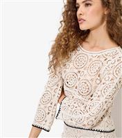 Women's Cream Crochet Long Sleeve Top Apricot New Look