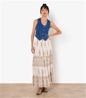 Women's Gold Paisley Print Maxi Skirt Apricot New Look
