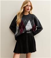 Women's Black Corduroy Pleated Buckle Mini Skirt New Look