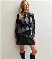 Women's Black Faux Leather Pleated Mini Skirt New Look