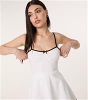 Women's White Contrast Trim Mini Dress Pink Vanilla New Look