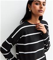 Women's Black Soft Touch Striped Long Sleeve Top New Look