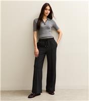 Women's Black Wide Leg Elasticated Waist Jersey Trousers New Look