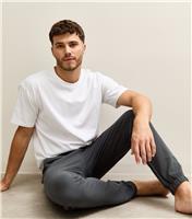Men's Dark Grey Slim Fit Waffle Texture Pyjama Jogger Trousers New Look