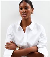 Women's White Slim Fit Poplin Shirt New Look