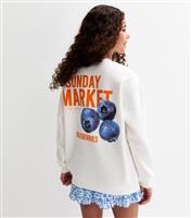 Girls' Off White Fruit Print Sweatshirt New Look